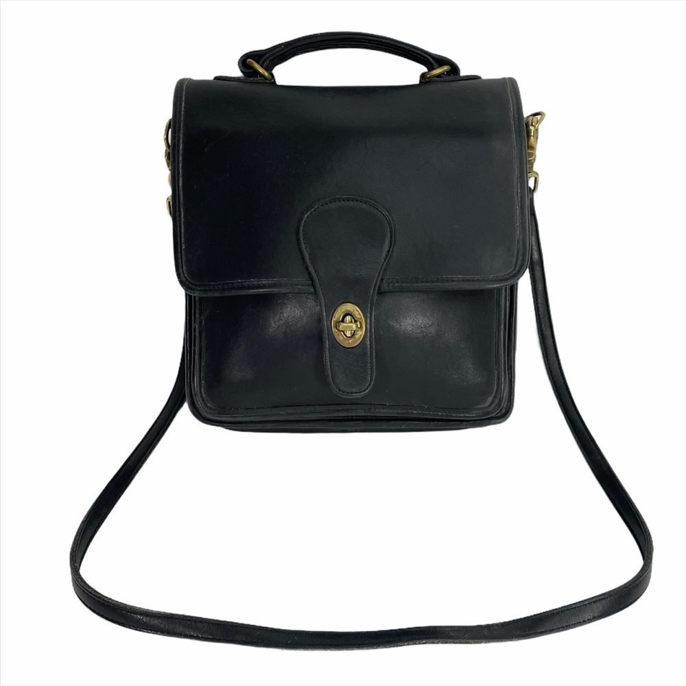 Coach 03-5130 Black Leather Shoulder Bag Purse Vtg